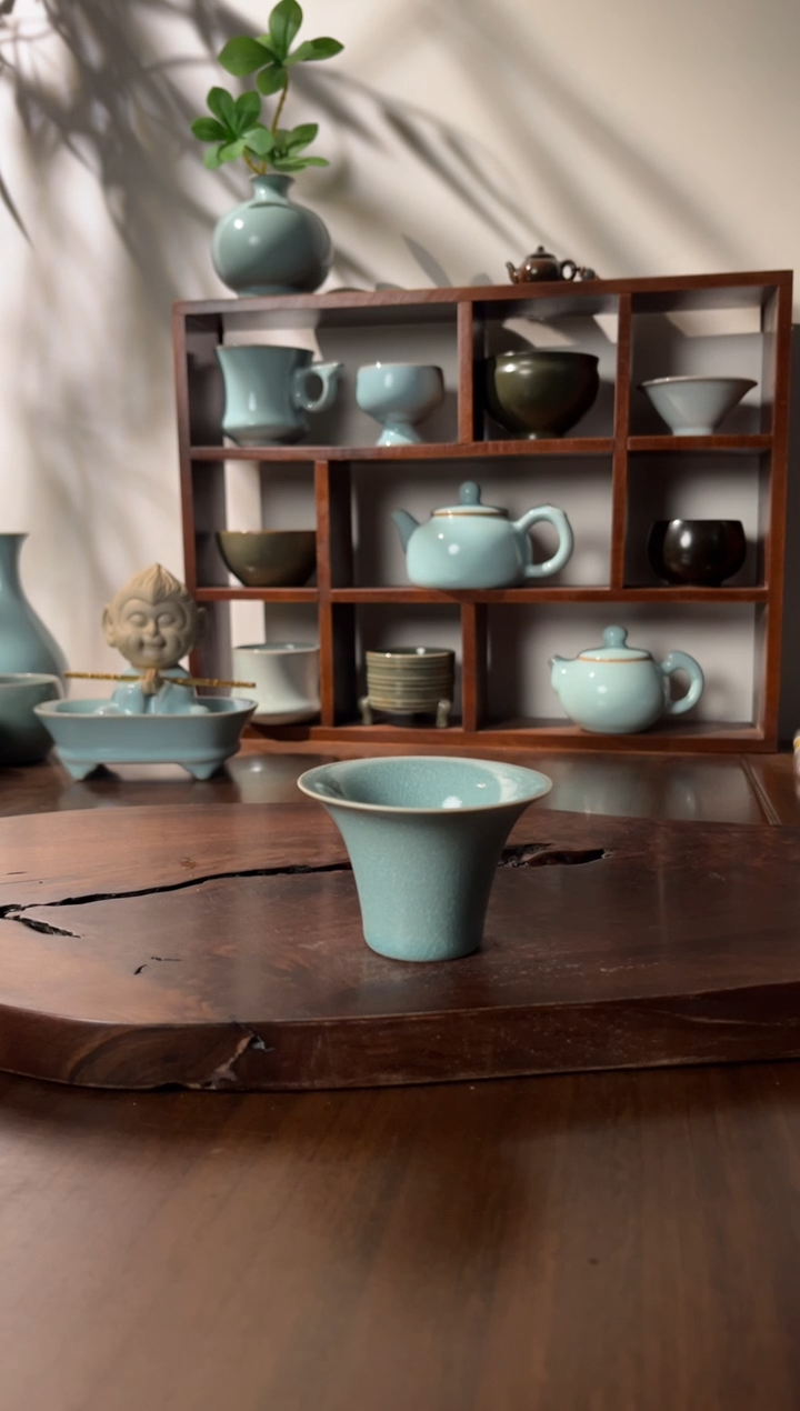 【闪购商品】杯清凉寺仿古釉色冰花鱼鳞闻香杯