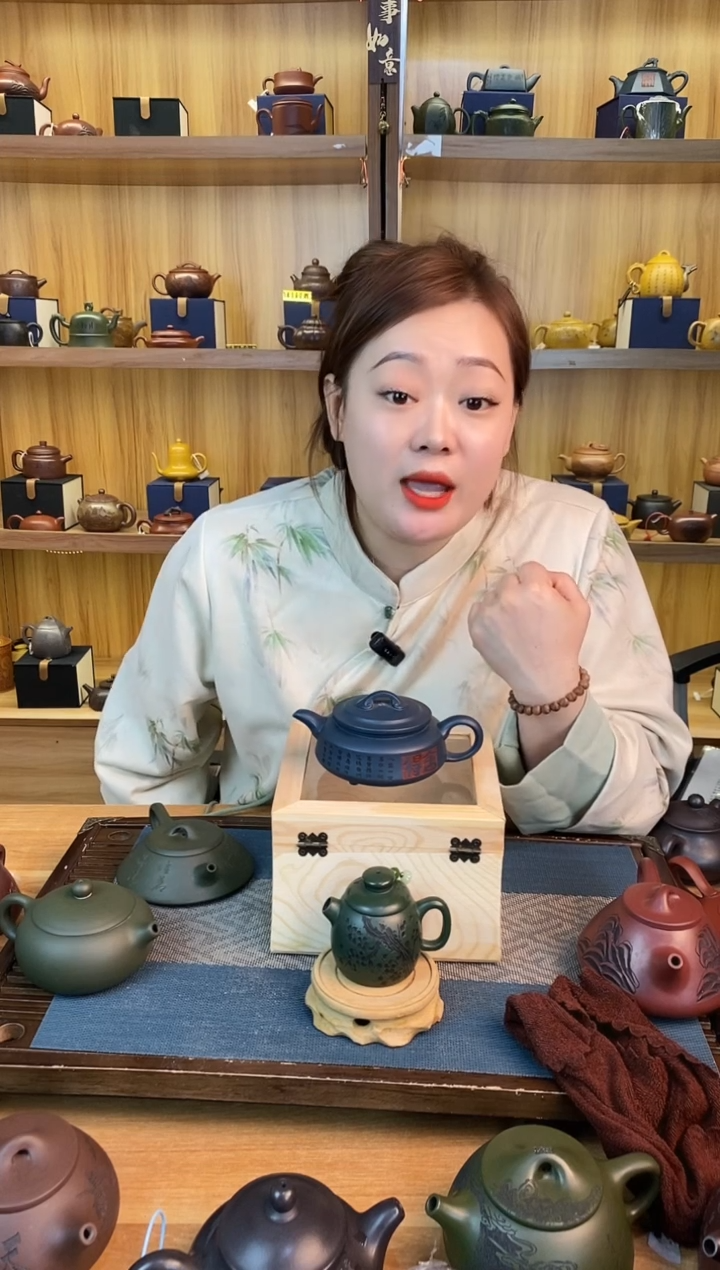 【闪购商品】紫砂茶壶天青泥舍得周盘壶【雪】