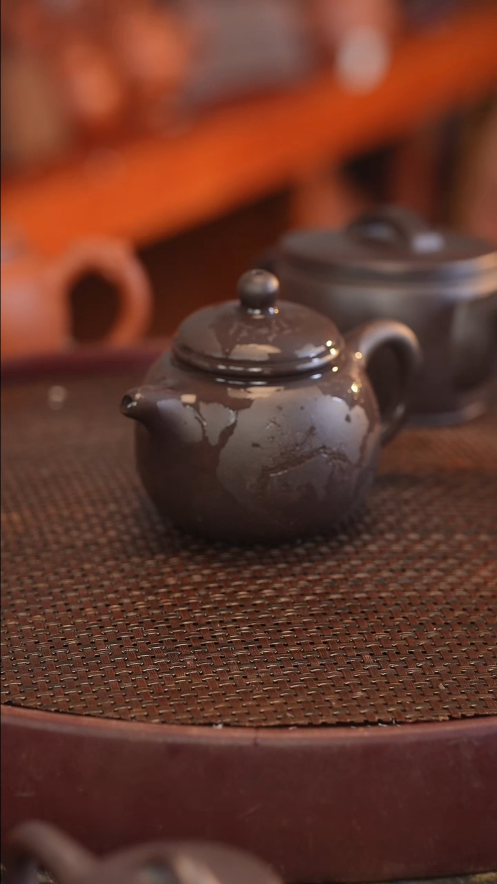 茶壶紫砂黑泥 匏尊 半手工 雕刻随机 