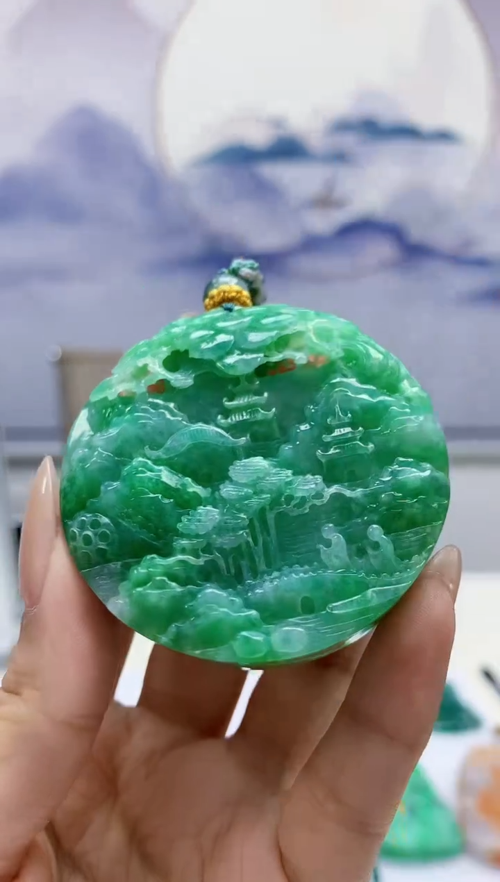 定制翡翠未镶嵌5060xx-毛货挂件294