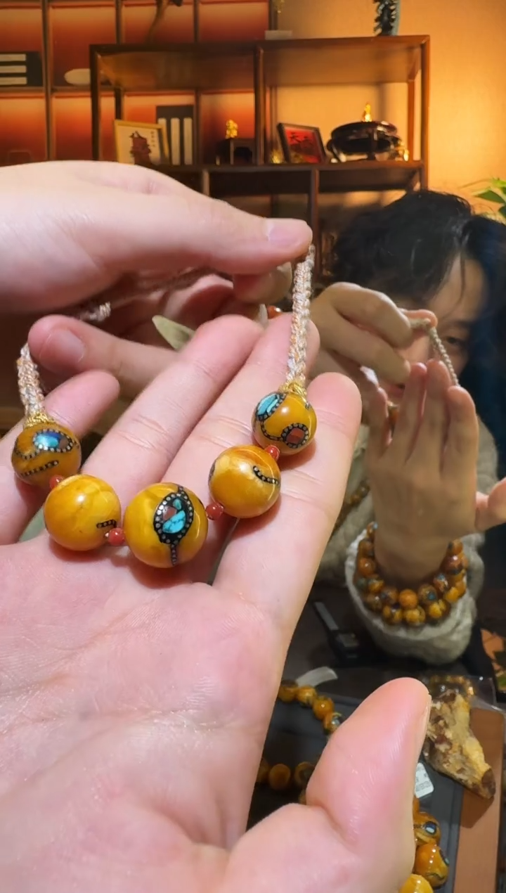 蜜蜡颈饰未镶嵌0854天然蜜蜡珠宝奇石