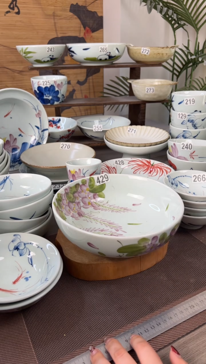 明舟中暇手绘9寸罗汉碗（随机图案单只装）