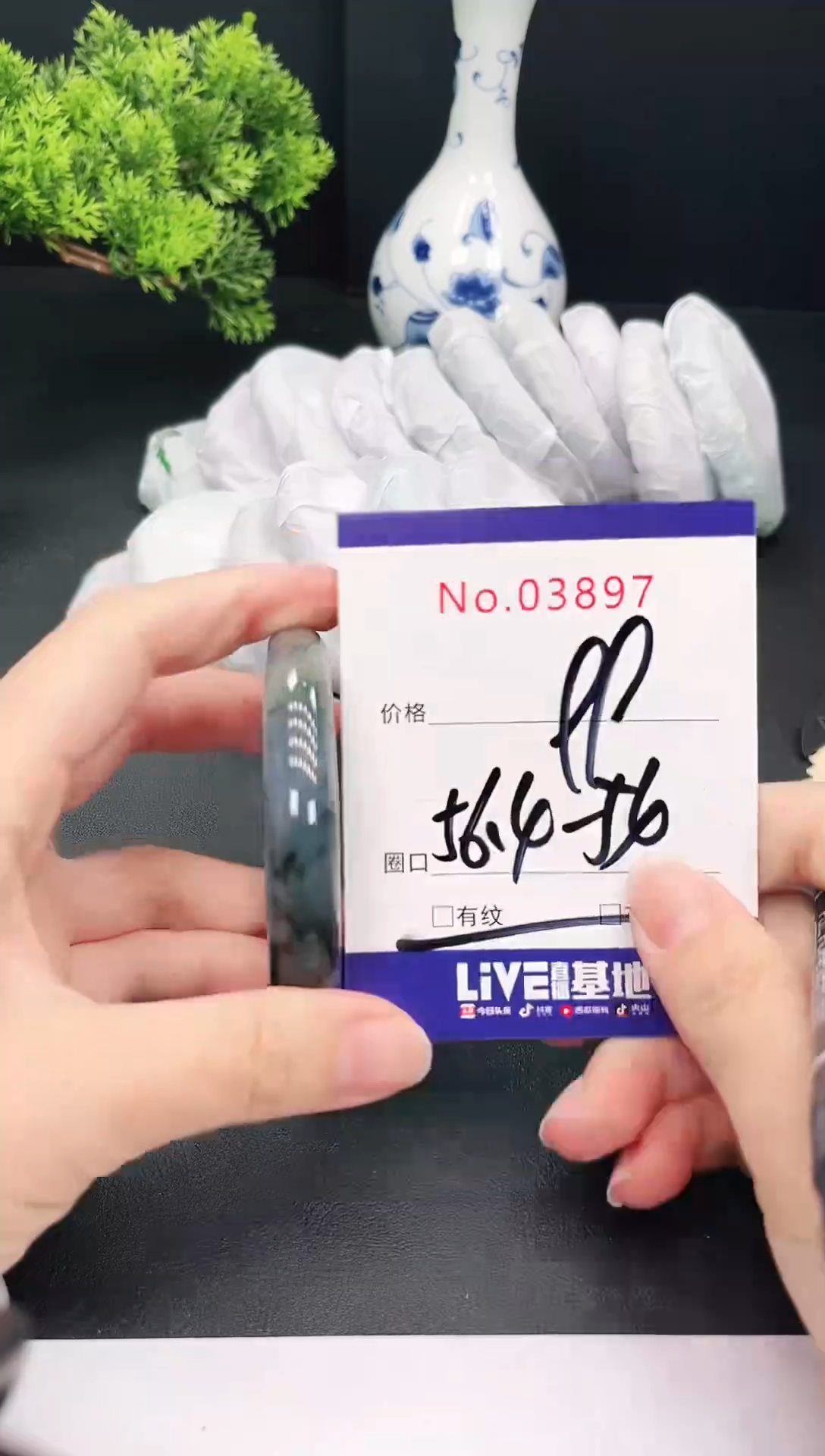 未镶嵌手镯翡翠3897
