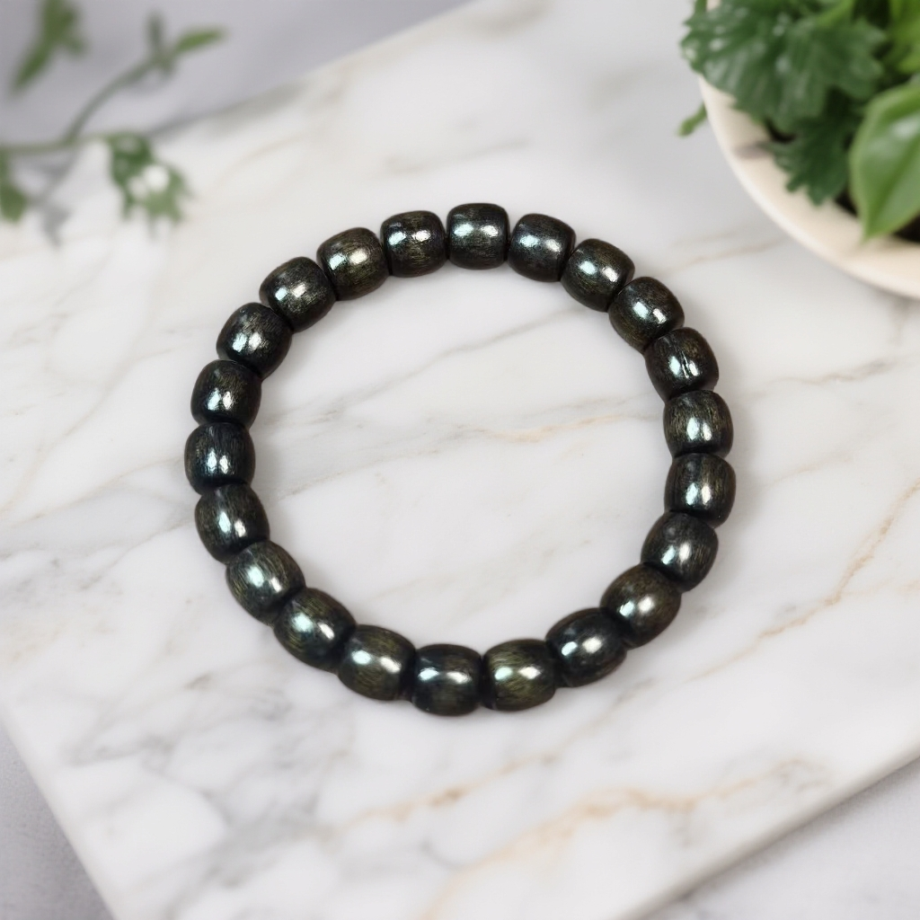 MTYC070-黑檀桶珠单圈精品手串