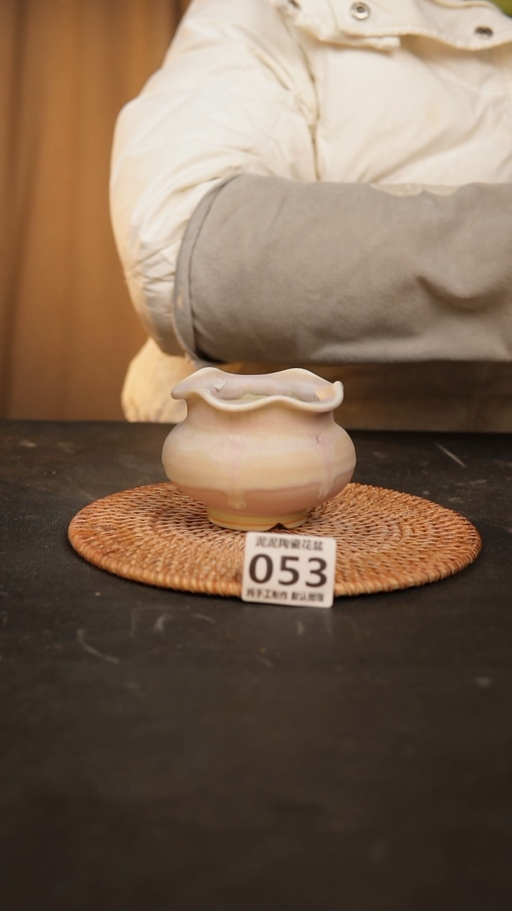 【闪购商品】瓷片053泥泥手工花盆口6高7