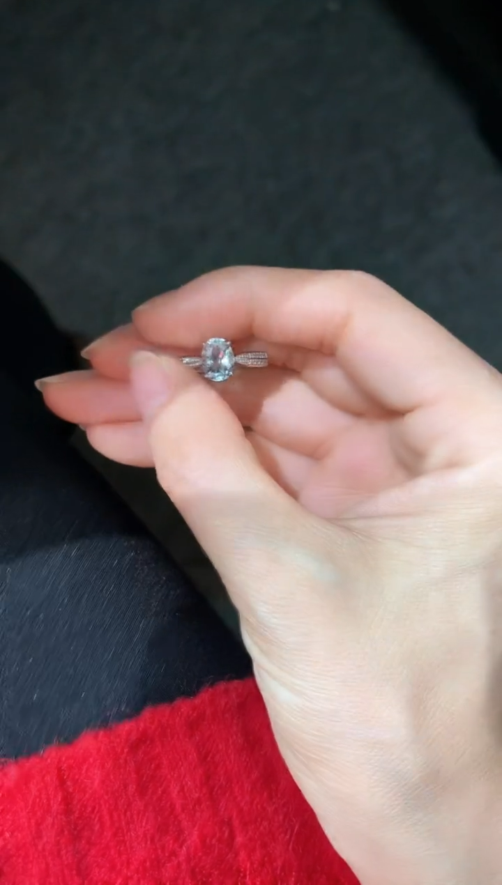 【闪购商品】海蓝宝石戒圈银S925镶嵌成品