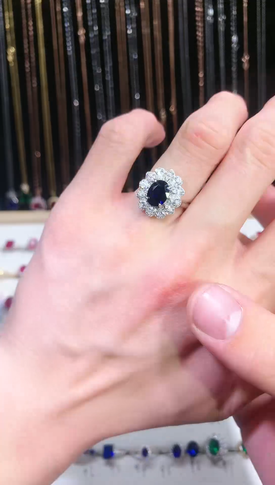 【闪购商品】蓝宝石戒指银S925镶嵌11111