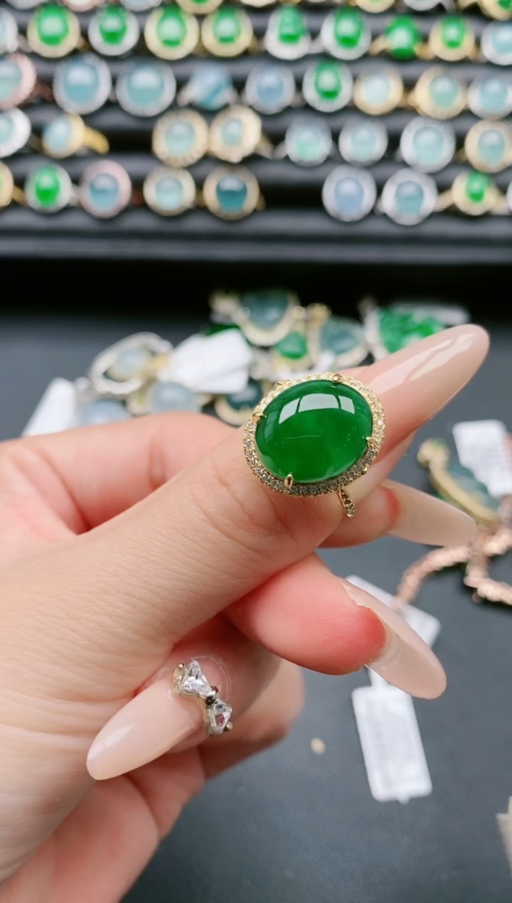 【闪购商品】翡翠戒指银S925镶嵌11111