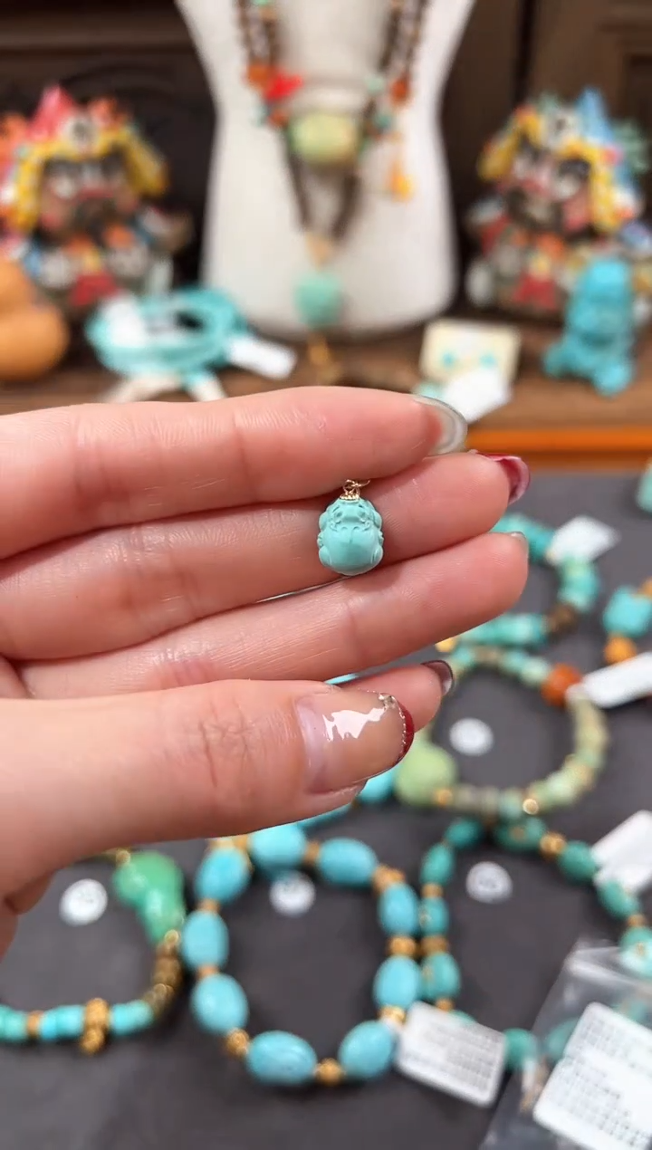 【闪购商品】绿松石提溜18K金镶嵌绿松石提溜