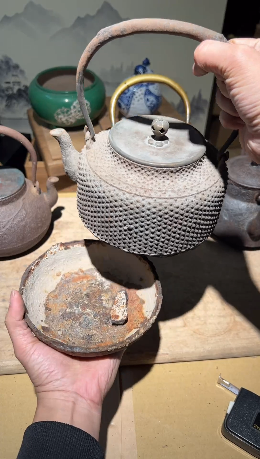 铁A4296铁壶中古周边/烂底