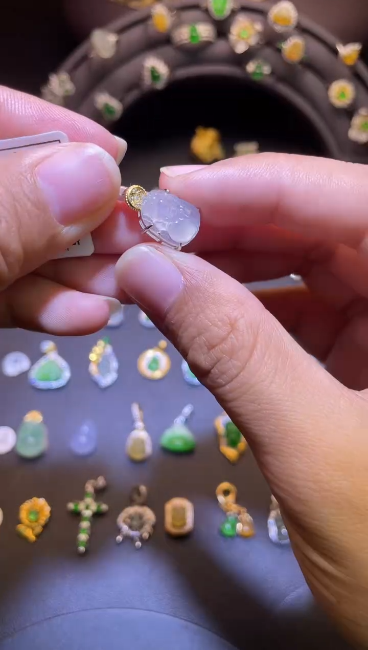 吊坠(不含链)银S925镶嵌翡翠1