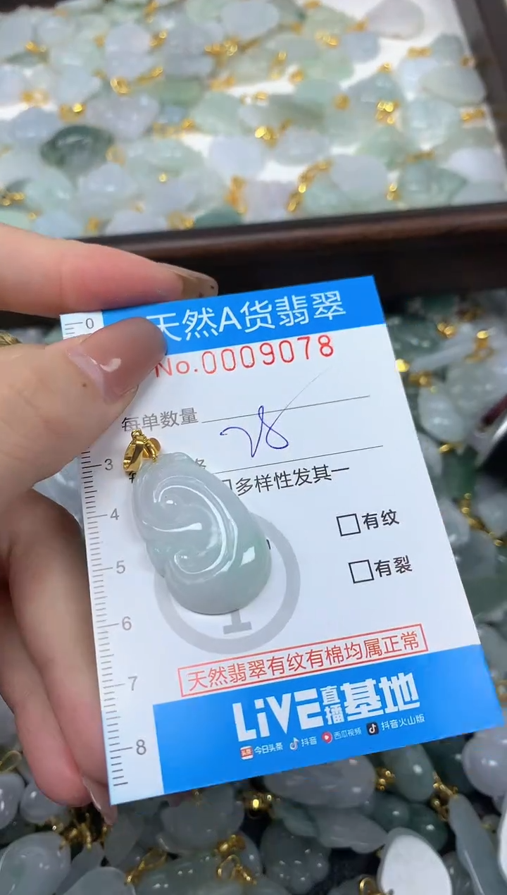 颈饰未镶嵌翡翠净货挂件-9078