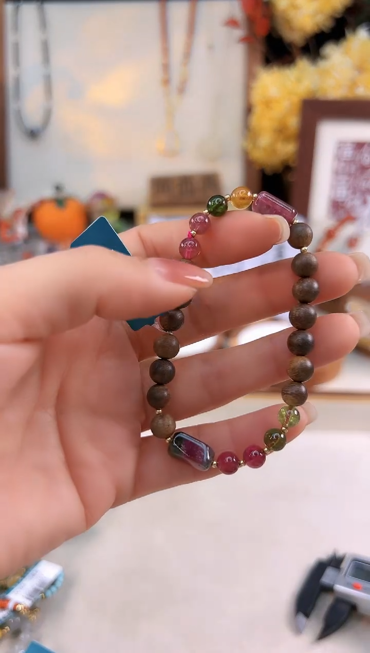 【闪购商品】碧玺手链18K金镶嵌@@F921R012037