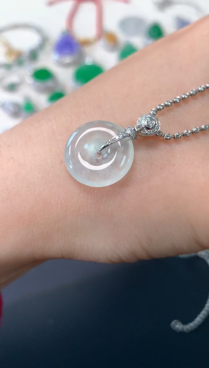 【闪购商品】翡翠吊坠(不含链)18K金镶嵌A58|1980