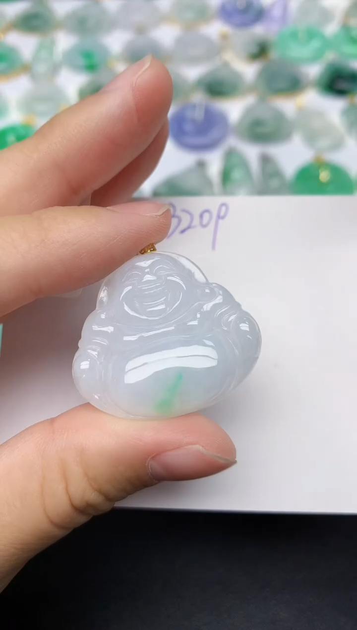 颈饰18K金镶嵌翡翠天然缅甸A货翡翠百元以上9元证书费自理