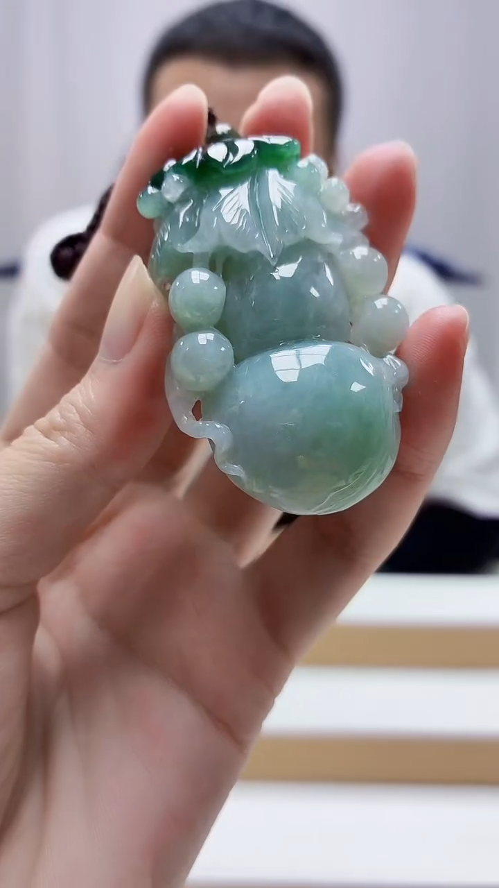 未镶嵌定制翡翠4898zm-毛货挂件葫芦14