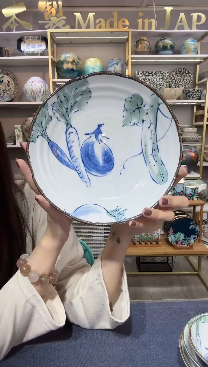 陶瓷野菜深盘22cm两支