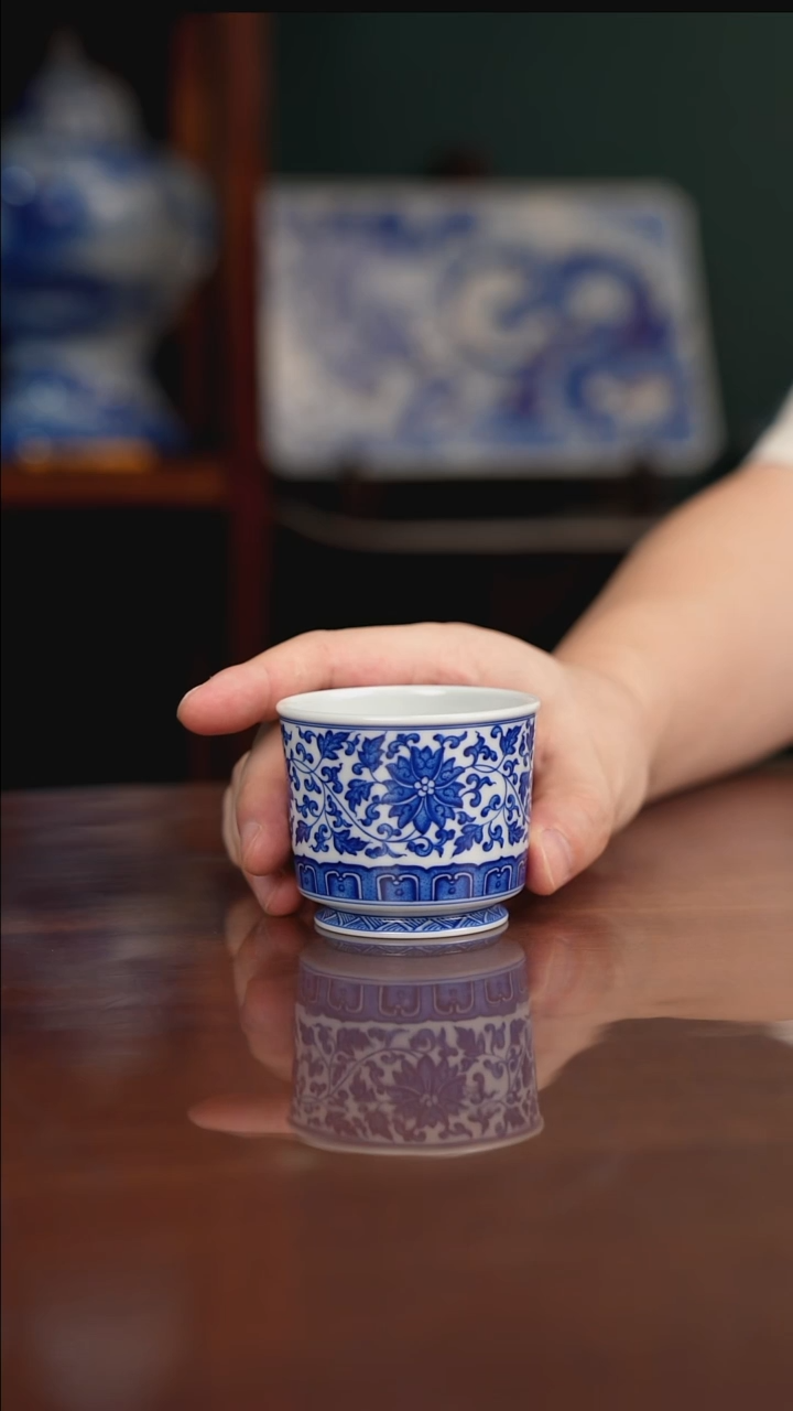 晓月柴窑 缠枝主人杯