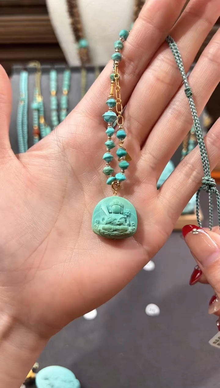 【闪购商品】绿松石颈饰18K金镶嵌绿松石项链