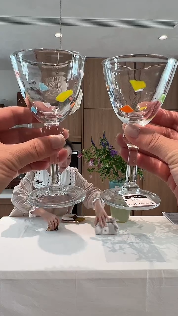 茶道摆件0000高脚杯一对6756