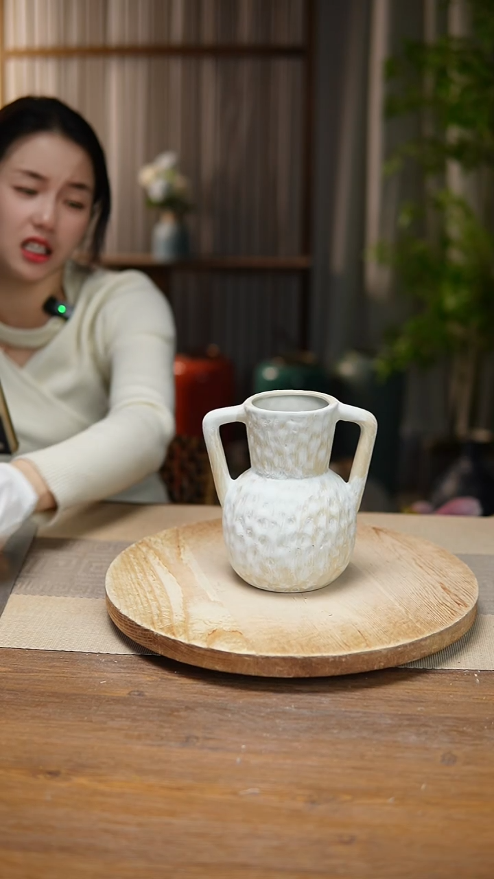 【闪购商品】陶瓷花器陶瓷花瓶手捏瓶008瑕疵 