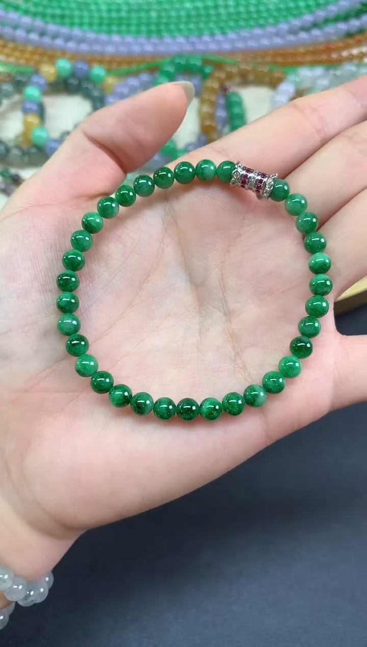 未镶嵌手串翡翠手串|1280多样性发其一