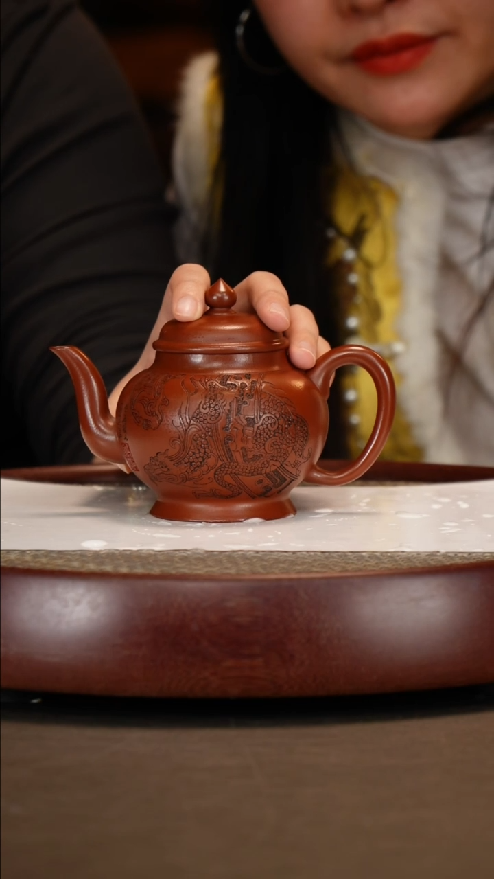 【闪购商品】紫砂茶壶龙山朱砂宫灯+花器杯*2