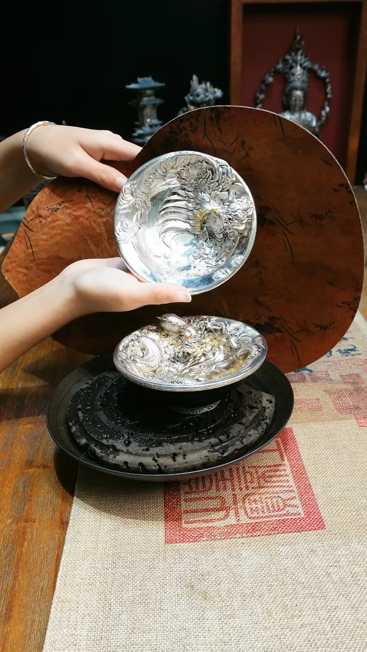 【闪购商品】茶盏欲山行 龙凤呈祥大盏杯