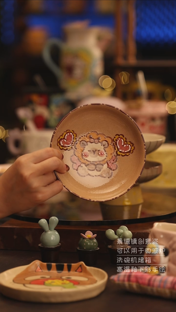 陶瓷景德镇可爱陶瓷釉下彩绘设计师款