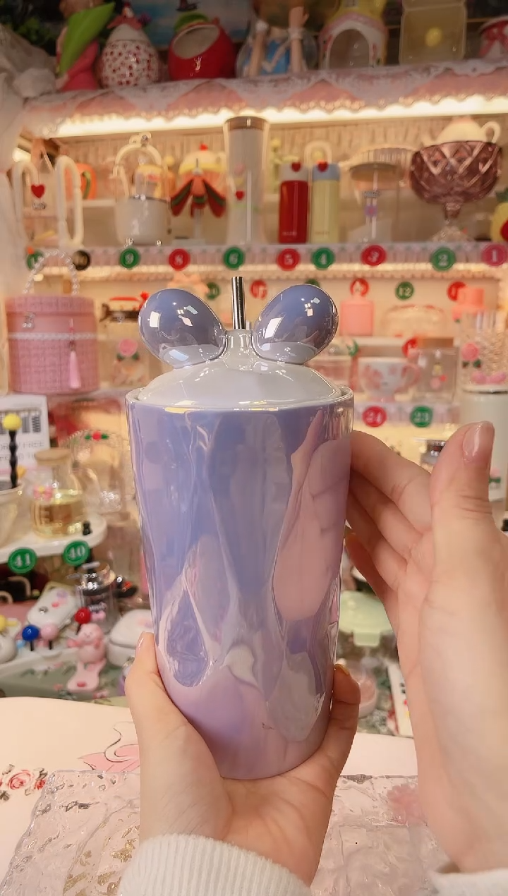 【闪购商品】摆件珠光米奇吸管杯紫色品质好，发货快，放心拍