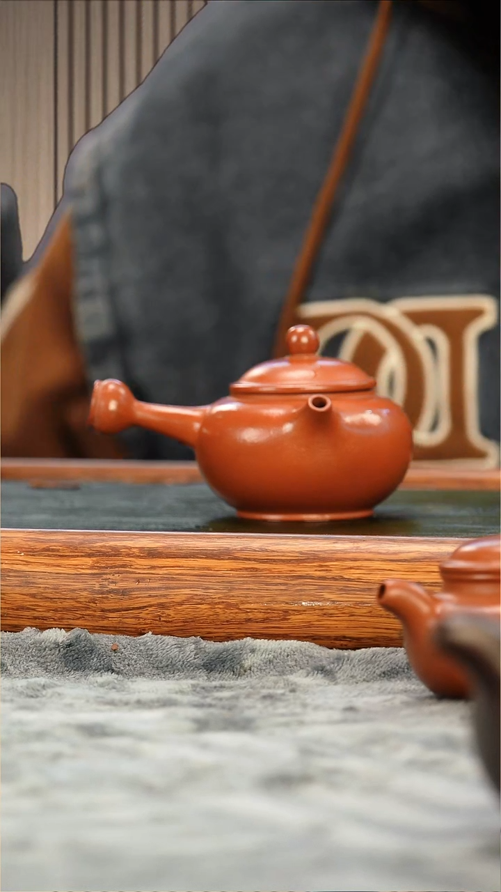 茶壶紫砂赵庄朱泥侧把唐羽