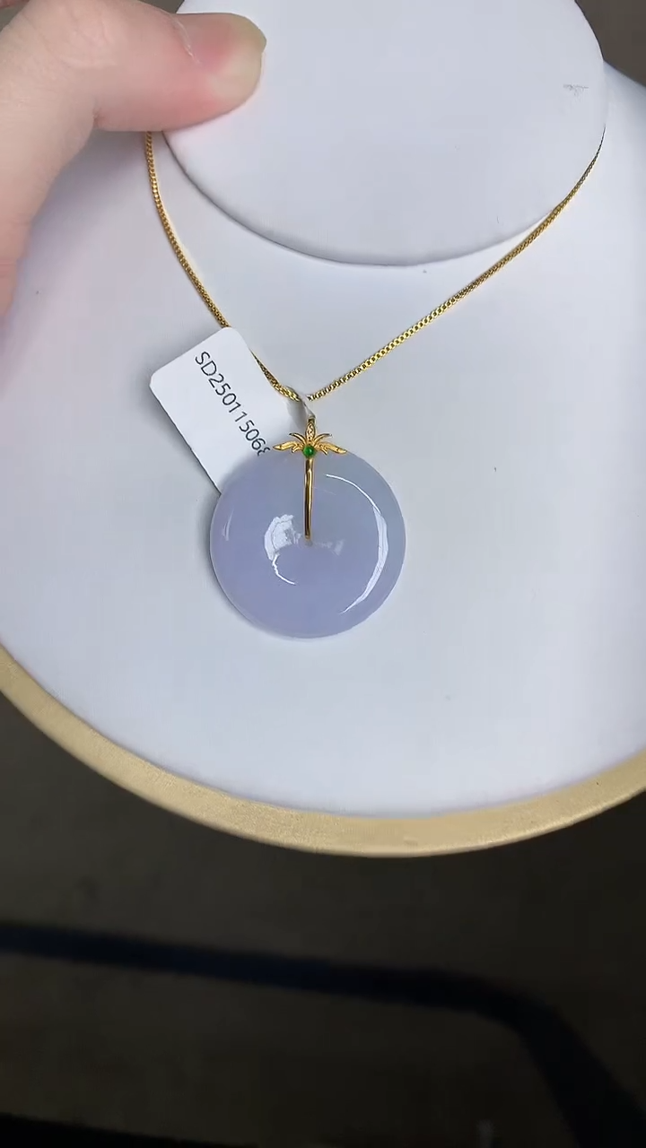 【闪购商品】翡翠颈饰18K金镶嵌5434353453