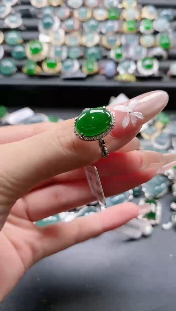 【闪购商品】翡翠戒指银S925镶嵌5645