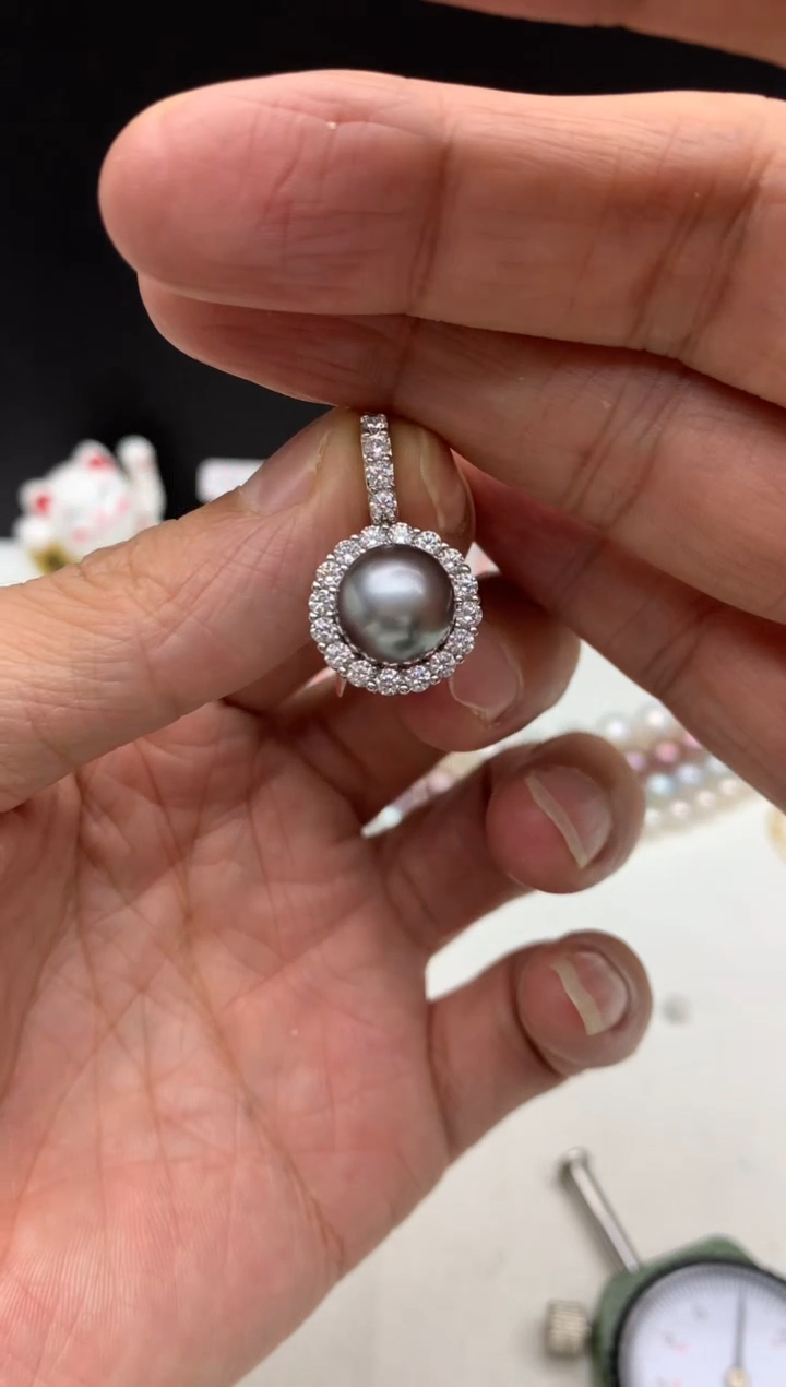 未镶嵌ff海水珍珠大溪地吊坠(赠链）