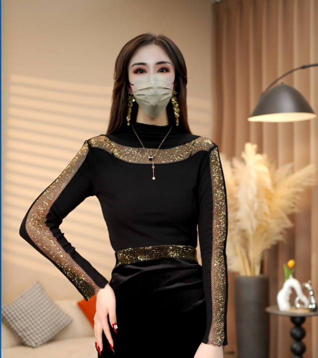 2025冬季新款法式高级感时尚百搭名媛风打底T恤衫