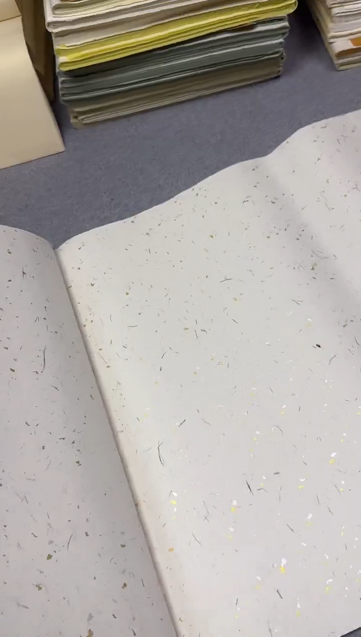 六尺对开 纯手工长纤维冷金＋冷银10张