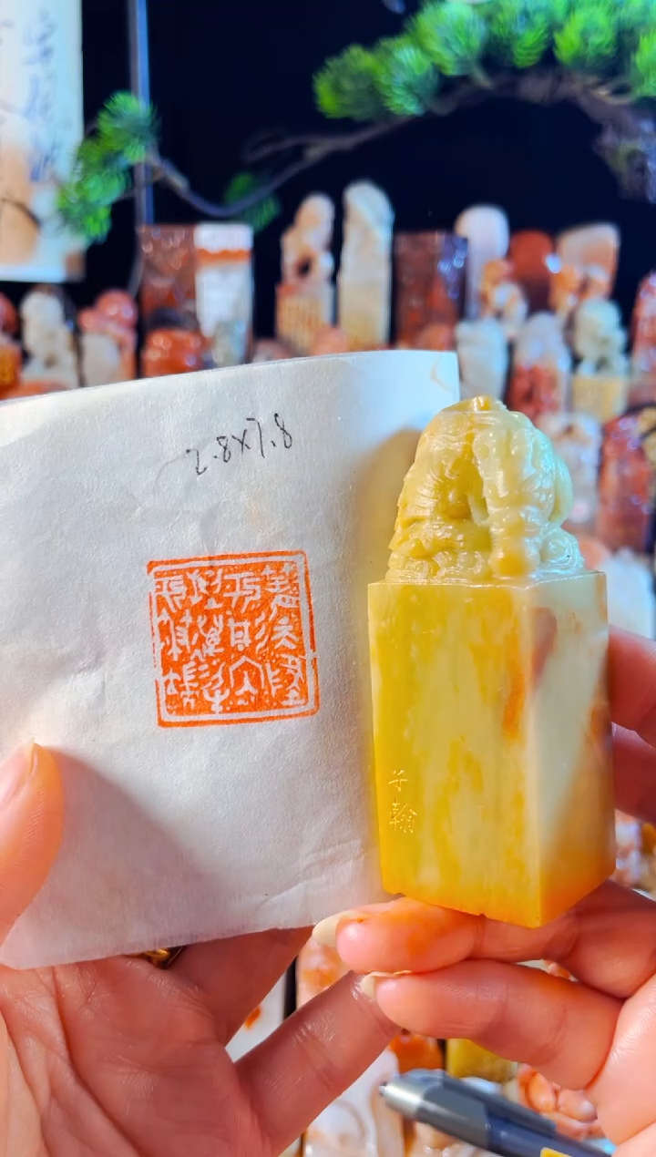 青田石印石手工篆刻《笼天地于形内,挫万物于笔端》
