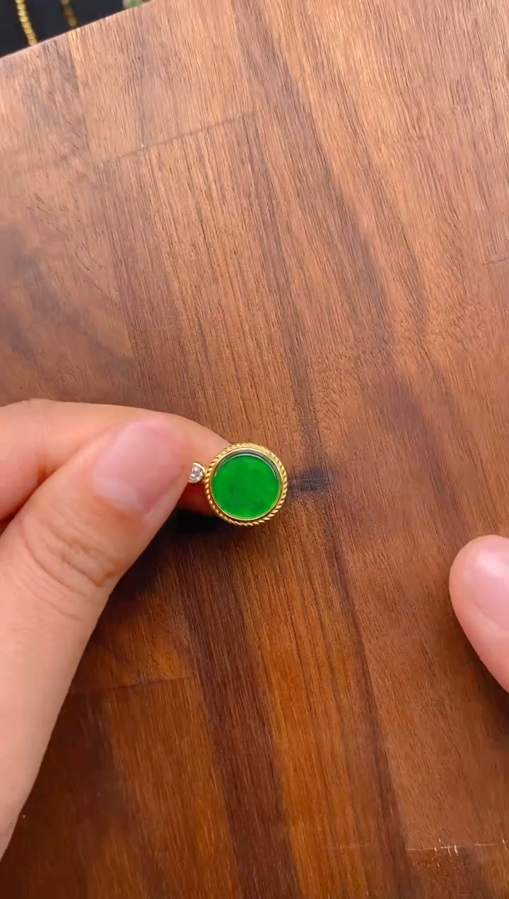 【闪购商品】翡翠吊坠(不含链)银S925镶嵌平安喜乐无事牌