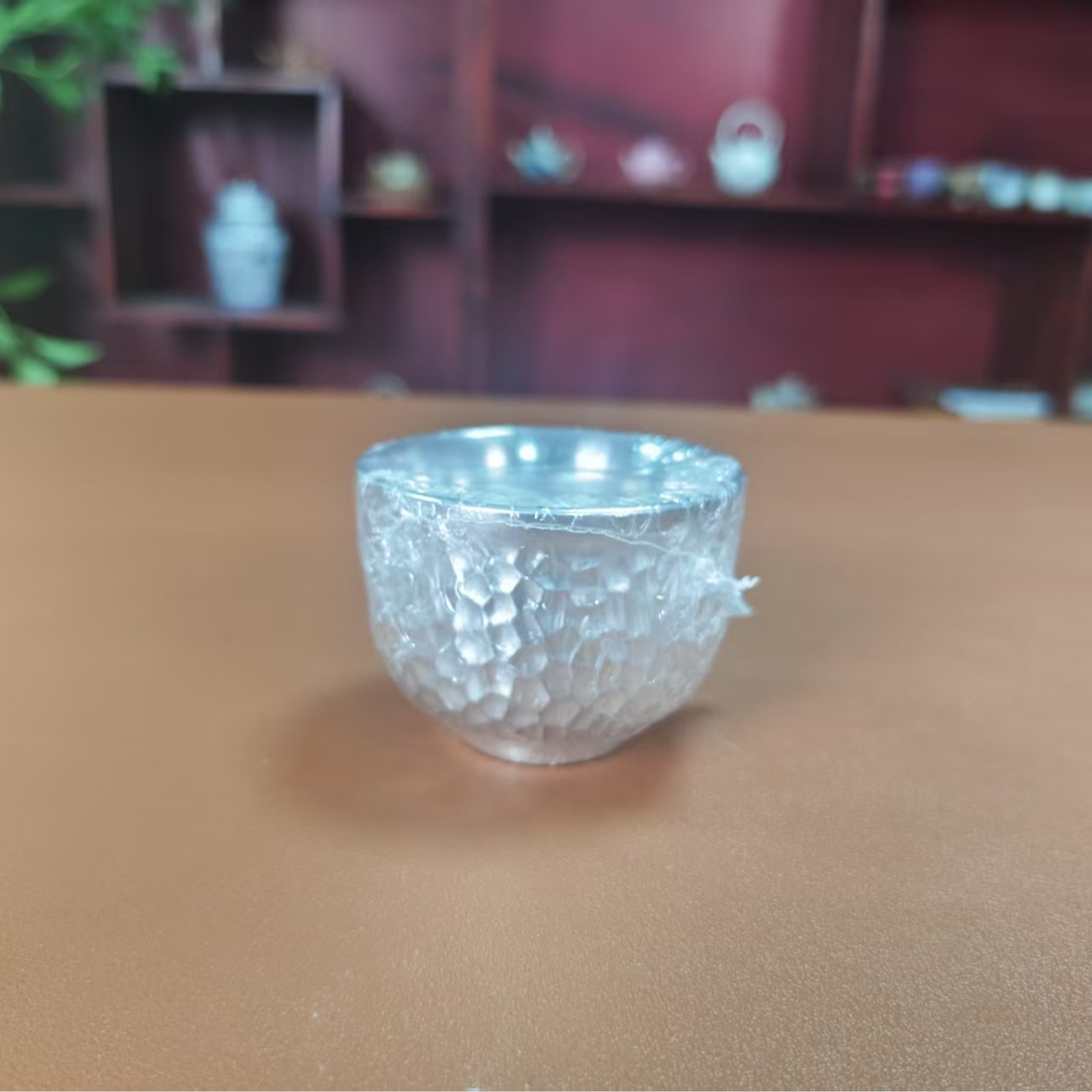 【闪购链接】锤纹鎏银蜂窝银杯KK049