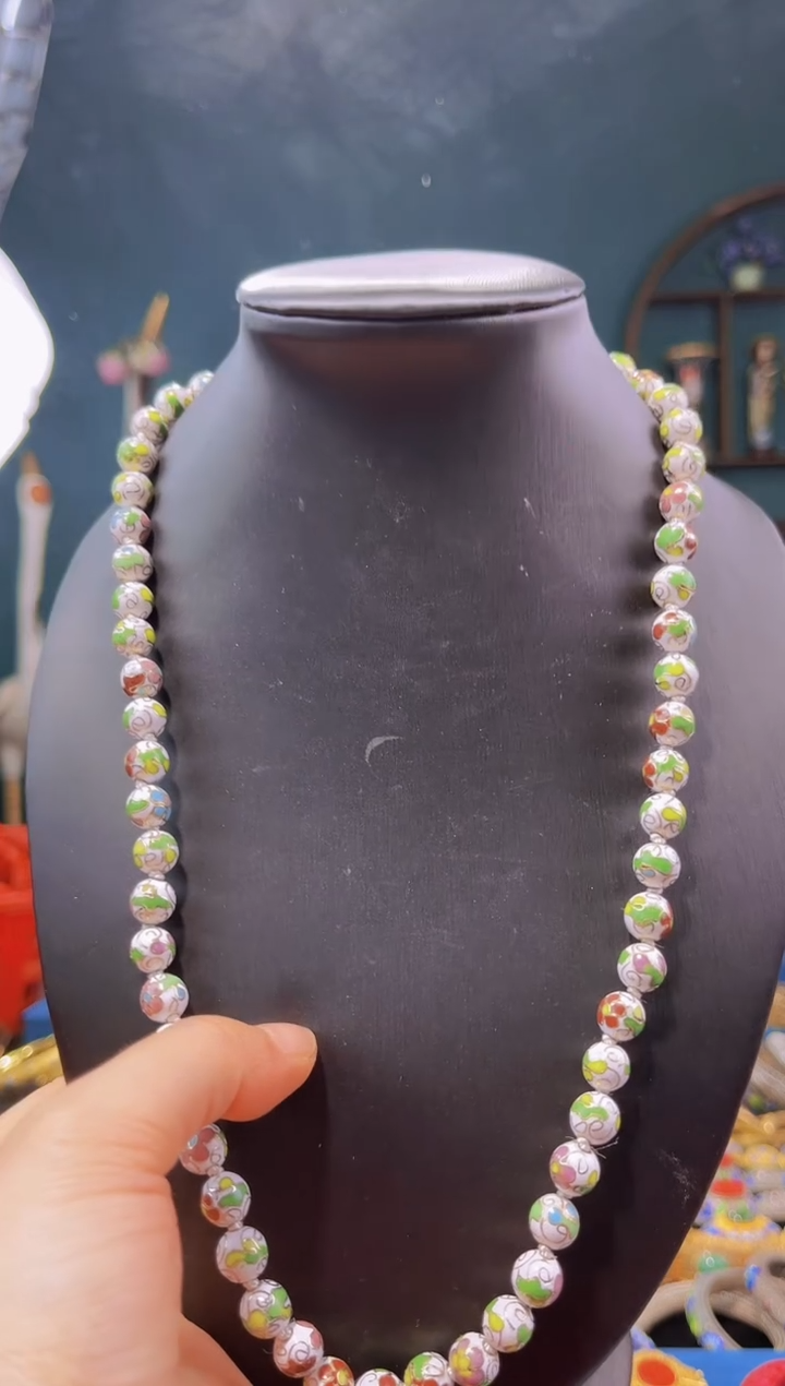 【闪购商品】非遗绝技 景泰蓝0.8项链 白