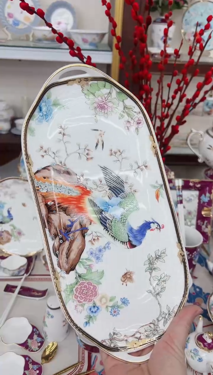 【闪购商品】骨瓷双耳长方盘