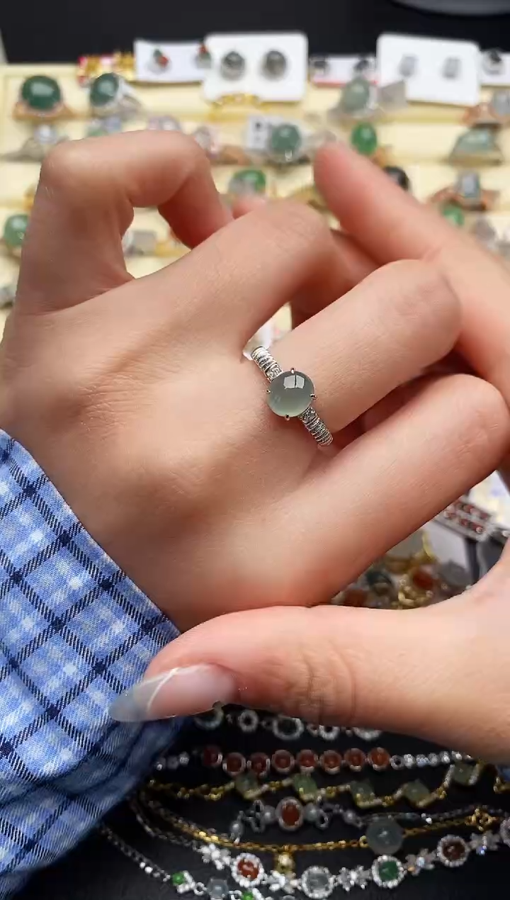 【闪购商品】翡翠戒指银S925镶嵌333333333+2