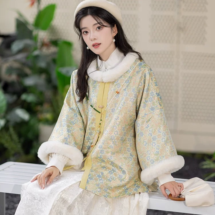 池夏【中国符号:穗安】明制织金昭君袄八分马面原创改良汉服女 冬