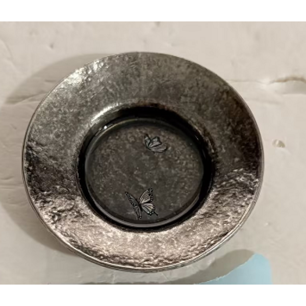 【九姐爱喝茶】蝶亚圆杯托，蝴蝶画片随机发（兰0010）