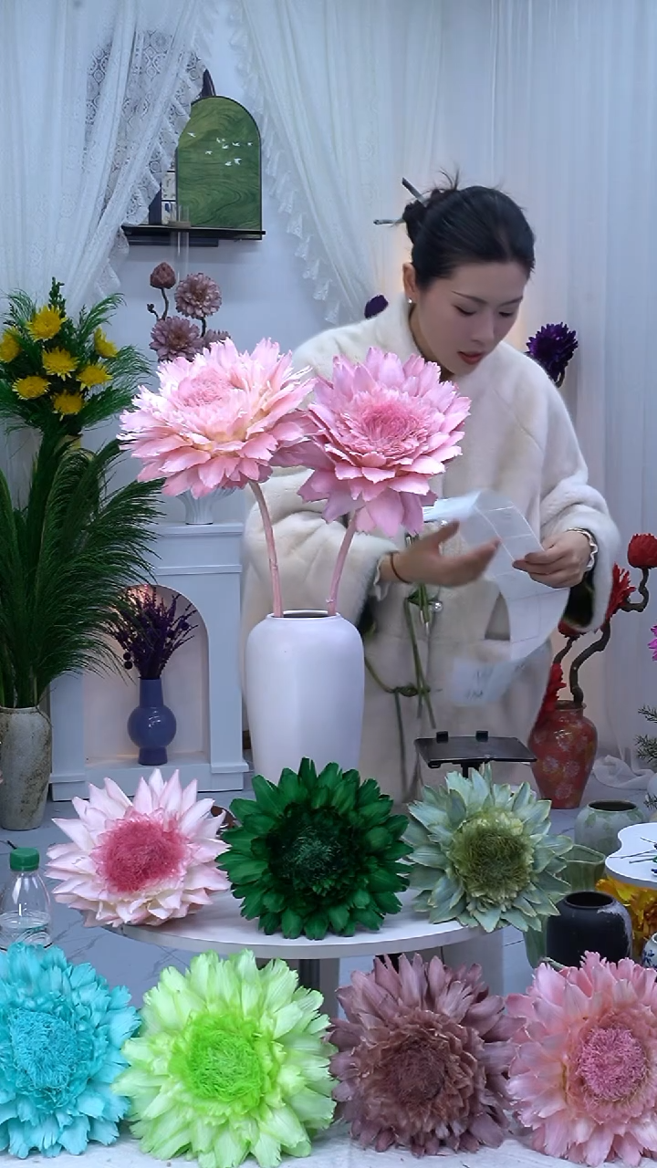 永生洋蓟樱花粉2头【花心乱】8712