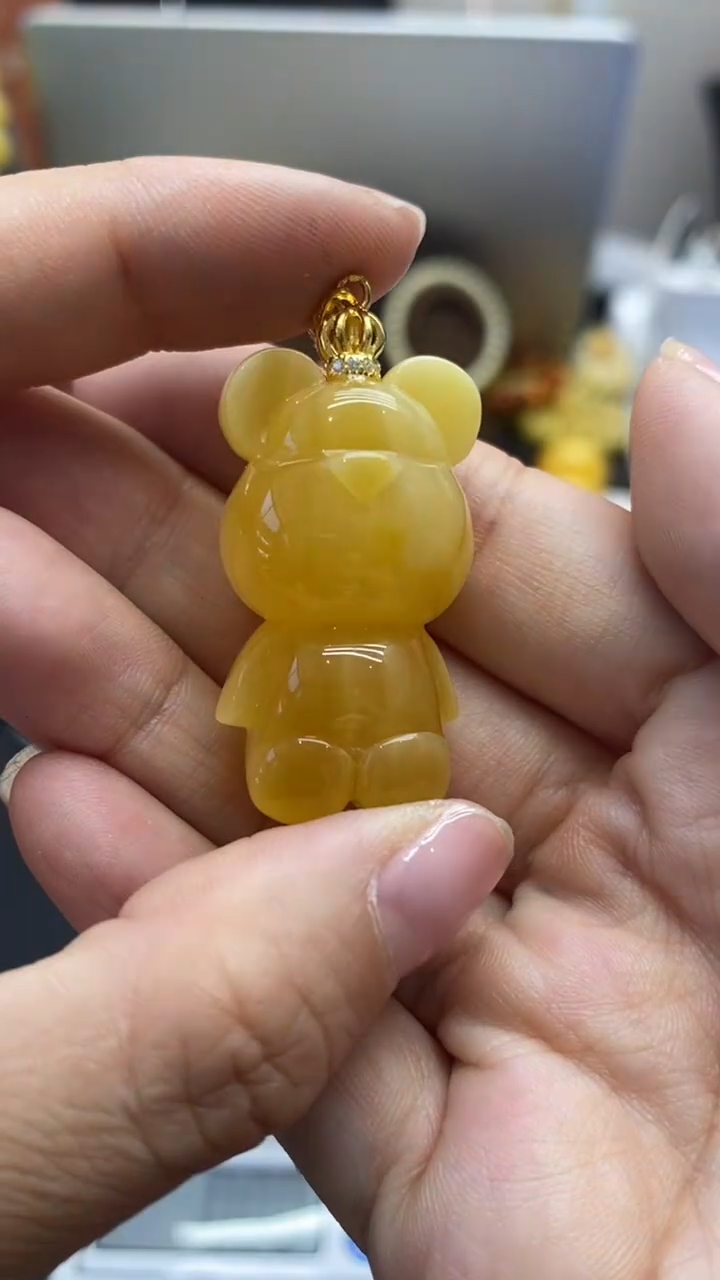 琥珀银S925镶嵌珠宝奇石509