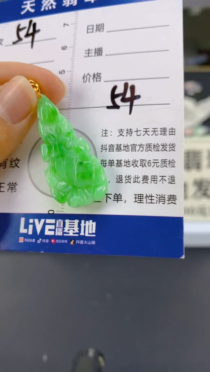 【闪购商品】翡翠颈饰18K金镶嵌天然A货翡翠