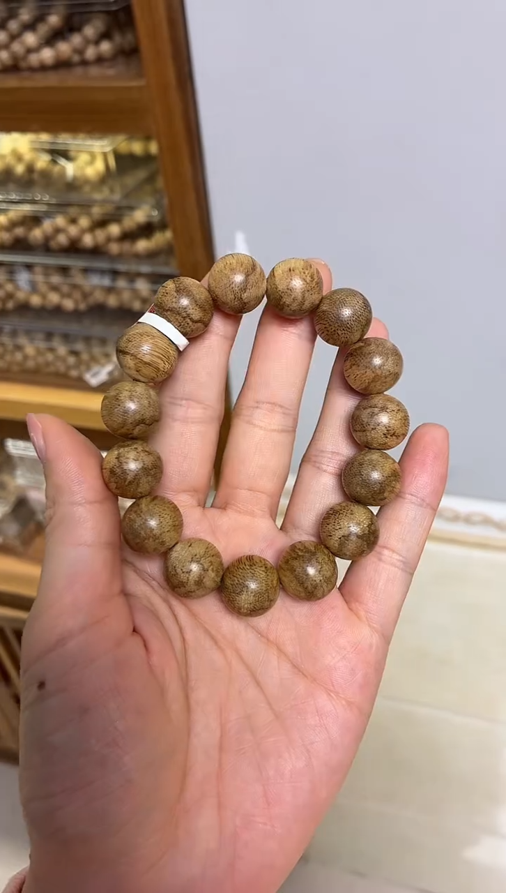 沉香手串菩萨棋圆珠单圈1.5虎斑多样性发其一
