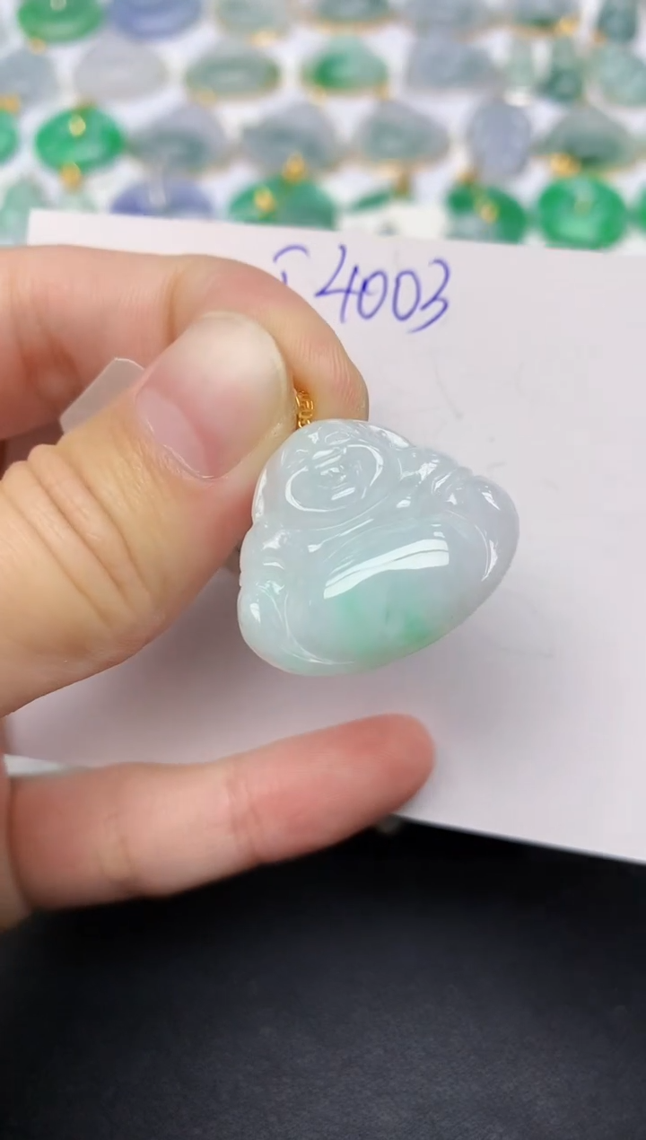 颈饰18K金镶嵌翡翠天然缅甸A货翡翠百元以上9元证书费自理