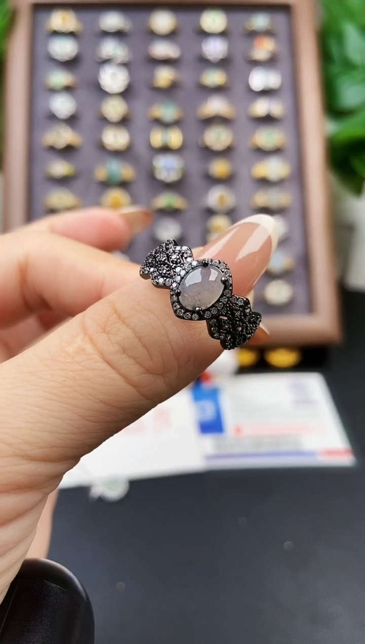 银S925镶嵌戒指翡翠21